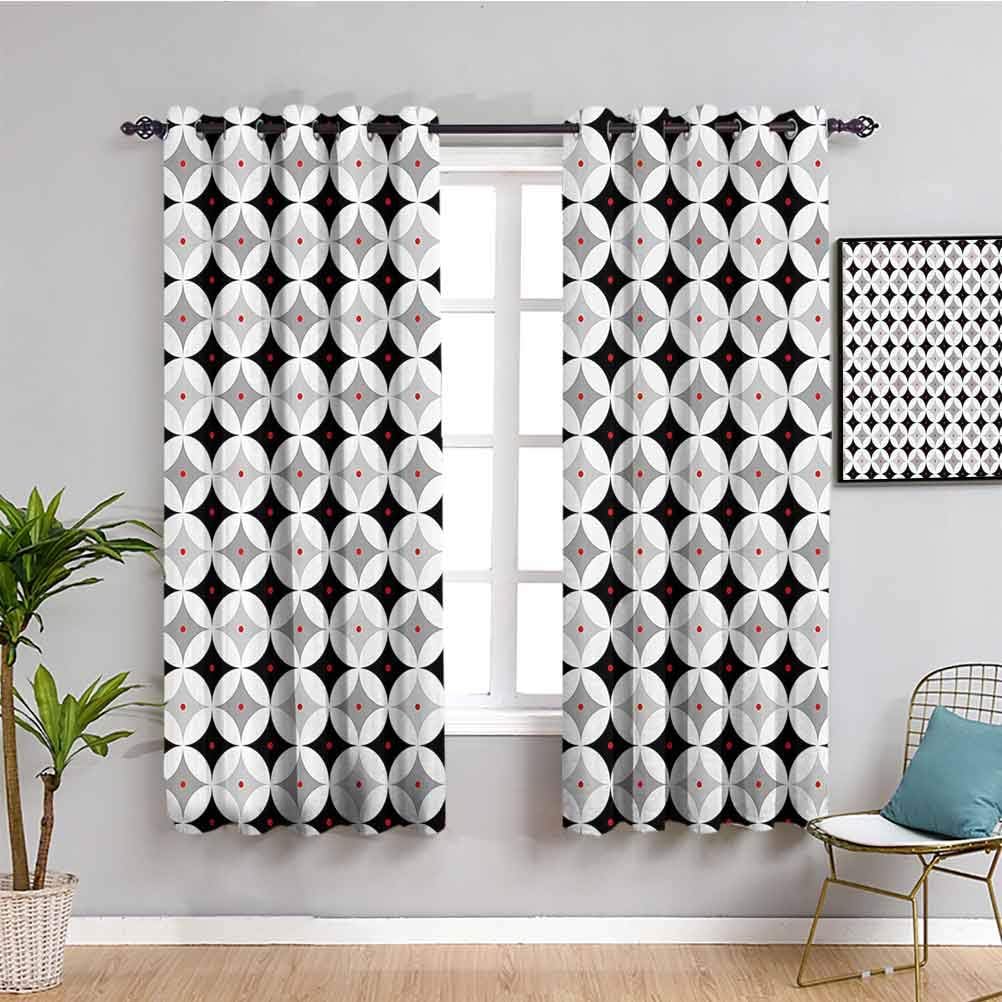 Mid Century Curtains for bedroom Retro Styled Atomic Composition with