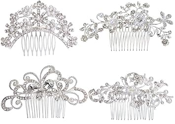 Amazon Com Anbala 4 Pack Bridal Wedding Hair Comb Bridal Hair