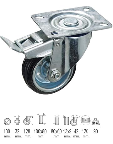 Carro plataforma para bodega de cuatro ruedas | Ruedas