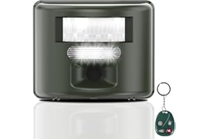 NAMEK Ultrasonic Bird Repeller,Adjustable Silent Bird Repellent with Motion Sensor,Flashing Light,and Safety Alarm,Repels Bird Pigeons,woodpeckers and Other Large Animals,Suitable for Birds and Animals.