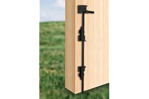 XIUYING FENG 18" Cane Bolt Heavy Duty Gate Drop Rod, Hardware Ground Latch Gate Stopper Gate Hardware, Solid Steel Cane Bolts for Wood Fences PVC Vinyl Metal Gates Fences Doors (Black Finish 1 Pack)