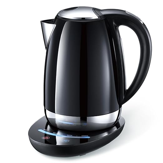 title=Aigostar Black Pearl 30IMV- Bollitore Elettrico Premium con sensore touch per