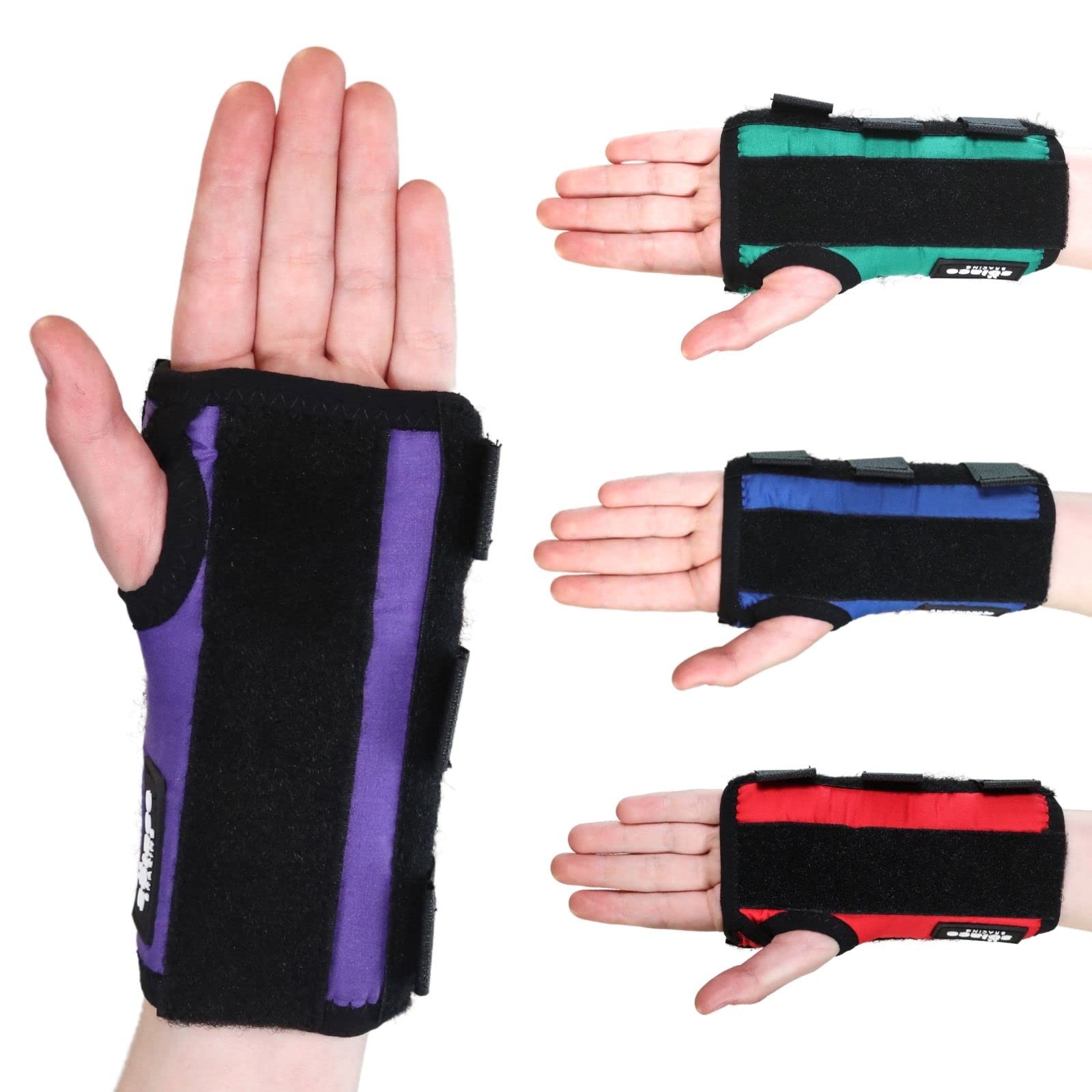 Solace Bracing Children's Padded Wrist Support (4 Fun Colours) - British Made & NHS Supplied Kids Wrist Brace Splint - #1 for Fractures, JI Arthritis, Sprains, RSI, Injuries & More - Purple, S, Left