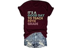 ENVIARBRILLO It's A Good Day to Teach Fifth Grade T-Shirt for Women Teacher Appreciation Shirt Teacher Gift Shirt Summer Tops