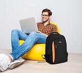 MATEIN Travel Laptop Backpack 15.6 Inch Anti Theft Water Resistant Black Orange view 7