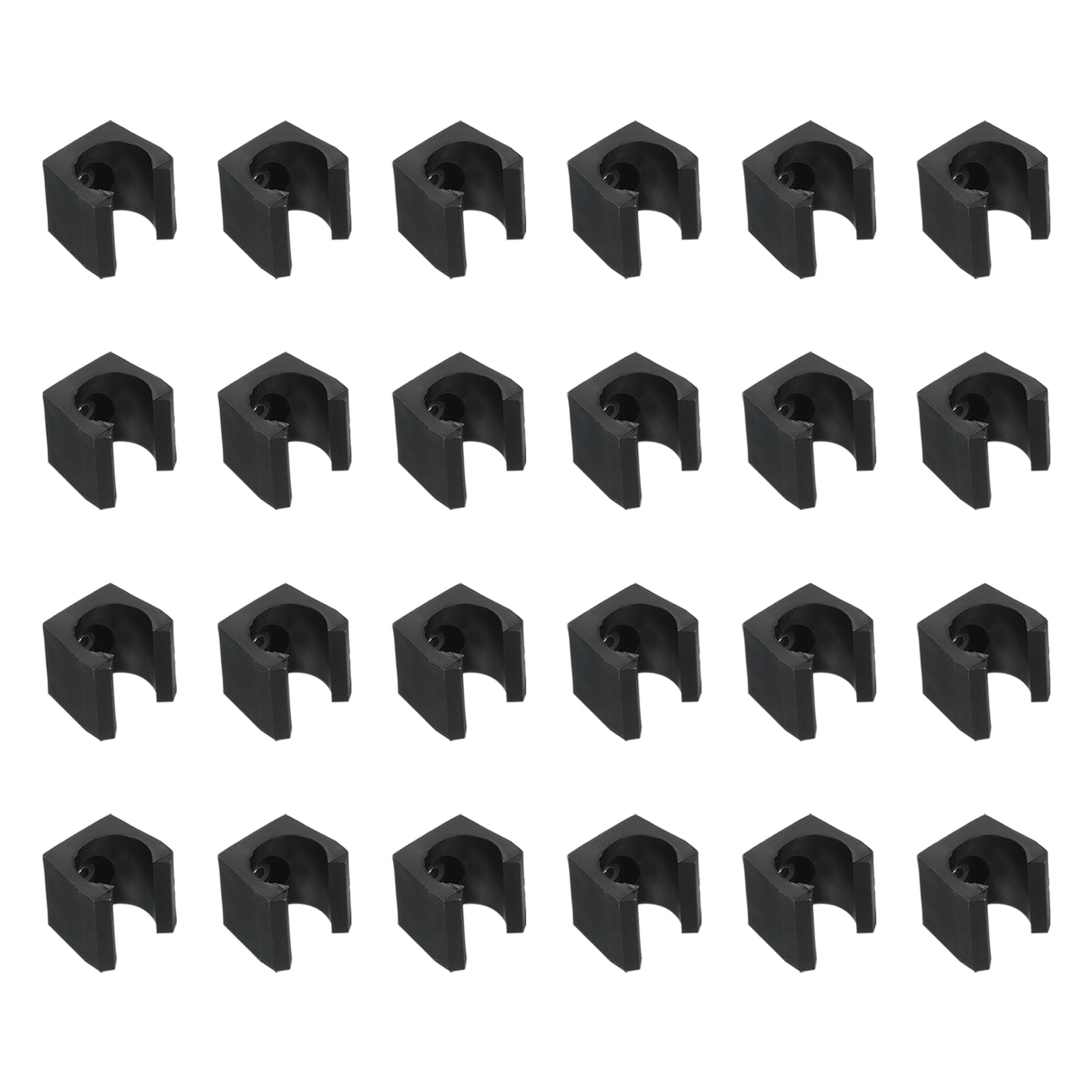 PATIKIL 14.2mm Dia Billiards Cue Locating Clip Holder, 24 Pack Plastic Snooker Clip for Fishing Rod Pool Cue Rack Storage, Black