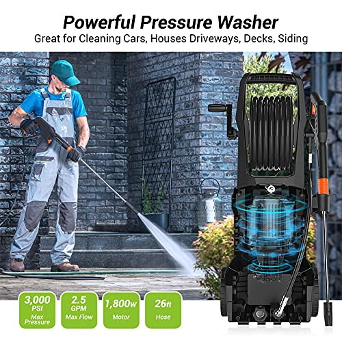 [Upgraded] Paxcess Electric Pressure Washer, 3000PSI 2.5GPM Power