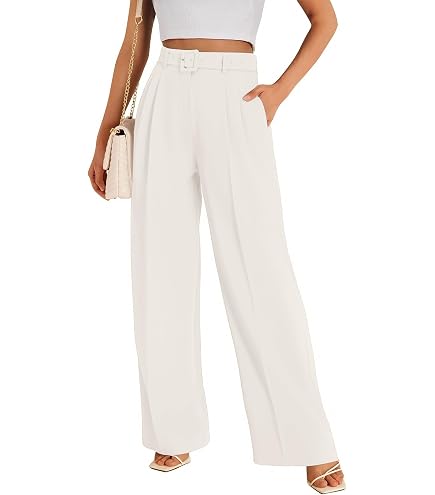 Amazon.com: YOLAI Womens Casual Wide Leg Pants Solid High Waisted Loose  Cozy Pants Comfy Lightweight Pants with Pockets (White, S) : Clothing,  Shoes & Jewelry