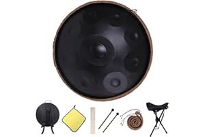 NUOSHENG Kurd Handpan 22" D Minor - 9 Note Handpan Drum for Professional Performance, 440Hz Sound, Includes Cloth, Bracket