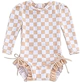MAYUMMPY Toddler Baby Girls Bikini Beach Swimwear Zipper Swimsuit UPF 50+ Rash Guard One Piece Long Sleeve Bathing Suit