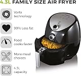 Tower T17021 4.3L Air Fryer, Rapid Air Circulation, 1500W, Black view 2
