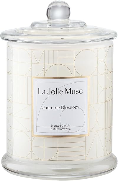 La Jolíe Muse Jasmine Scented Candle Gifts Set 9.9Oz Natural Soy Wax