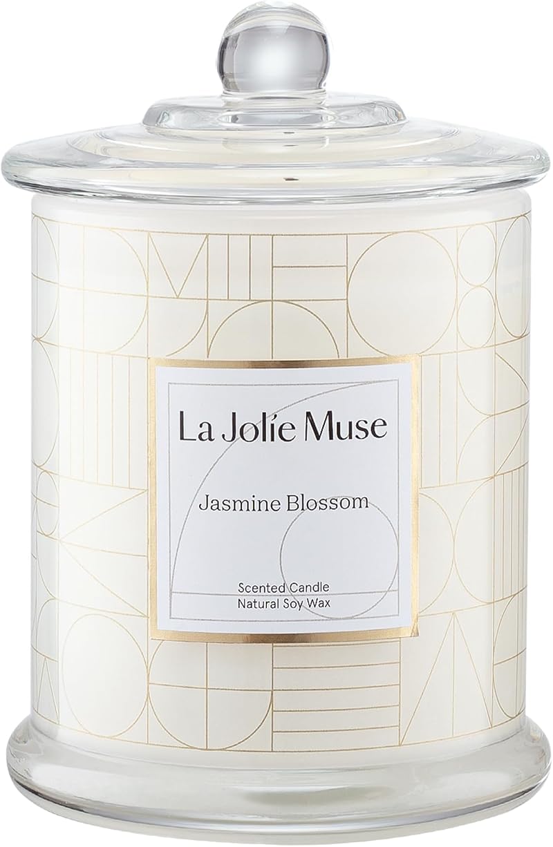 La Jolíe Muse Jasmine Scented Candle Gifts Set 9.9Oz Natural Soy Wax