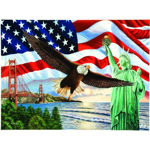 From Sea to Shining Sea - American Flag Bald Eagle Liberty Puzzle - 1000 pc Jigsaw Puzzle