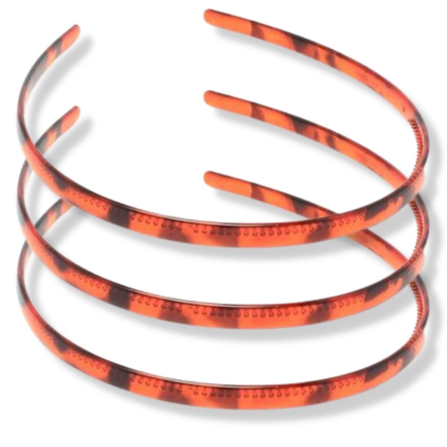 Topkids Accessories Plastic Alice Bands Hair Bands Head Bands Black Clear Tortoise Tort Brown Hairband Headband Aliceband Women Girls Men Boys Wide Teeth Comb - Pack of 3 (1cm Tort Brown Alicebands)