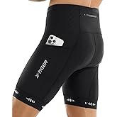 X-TIGER Men's Cycling Shorts with Back Pocket,5D Gel Padded Bike Shorts for Men,Mountain Road Biking Riding Half Pants Tights