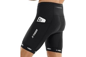 X-TIGER Men's Cycling Shorts with Back Pocket,5D Gel Padded Bike Shorts for Men,Mountain Road Biking Riding Half Pants Tights