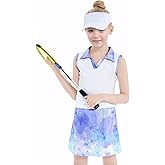 Gogokids Girls Tennis Dress with Shorts Golf Polo Tank Top and Skorts Sets with Pockets Athletic Workout Outfit Sets 6-14Y