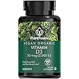 PlantFusion Vegan Vitamin D3 2000IU, Organic Vitamin D3, Sourced from Vitashine Plant Based Lichen, Promotes Immune and Bone Health, 60 Tablets