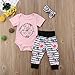 Newborn Girl Clothes Baby Sister Romper Bodysuit+Floral Striped Legging Pants Sets with Headbands Infant Summer Outfits 0-3 Months