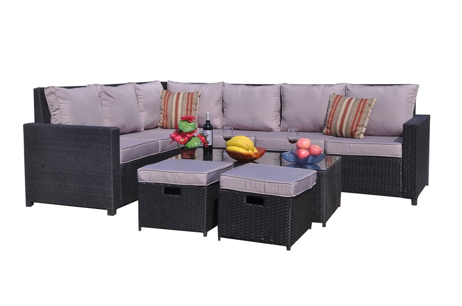 YAKOE 70009R Conservatory Modular Rattan Outdoor Garden Furniture 8