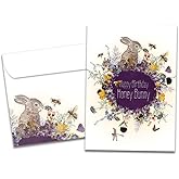 Tree-Free Greetings - Birthday Card - Artful Designs - 1 Card + Matching Envelope - Made in USA - 100% Recycled Paper - 5 x 7 - Honey Bunny (GO61233)