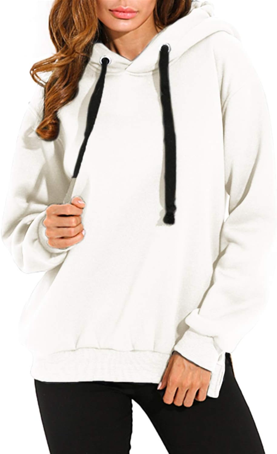 SUNNYME Womens Hoodies Oversized Long Sleeve Jumpers Sweatshirt Ladies Pullover Plain Sport Tunic Tops Plus Size