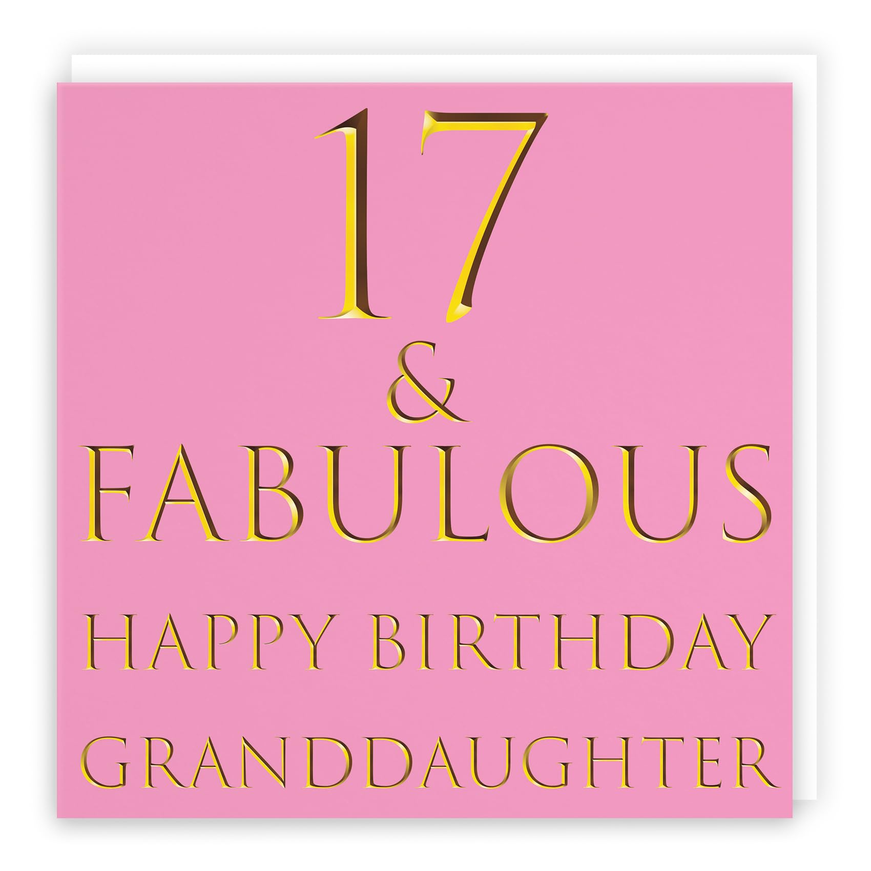 Hunts England - Large Granddaughter 17th Birthday Card - 17 & Fabulous - Happy Birthday Granddaughter - Still Totally Fabulous Collection - Large - 210 x 210 mm - Fun Card - Age 17