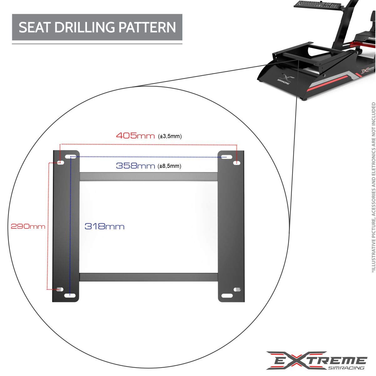 Extreme Simracing Cockpit CHASSI 3.0 Racing Simulator For Logitech G25, G27, G29, G920, G923, SIMAGIC,Thrustmaster And Fanatec - Heavy Dutty Construction - Complet With all Accessories - NOSEAT