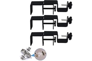 LAZTZQ Outside Mounted Blinds Curtain Rod Bracket Attachment, 1.3 - 2 inches Wide Track, Tool - Free & Drill - Free, with Installation Guide and Curtain Magnet Buckle (Black, 3 Pack)