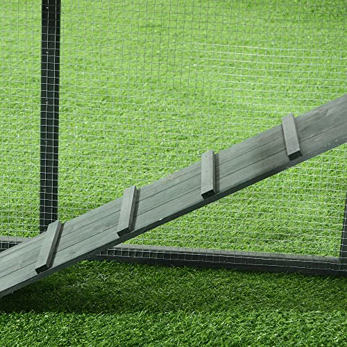 PawHut 83" Wooden Backyard Chicken Coop with Covered Run and Nesting