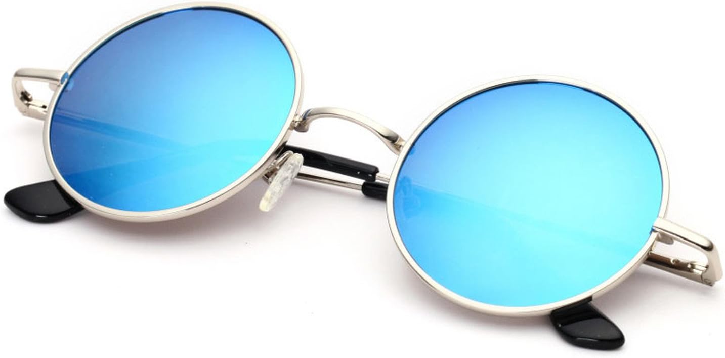 HCIUUI Round Retro Sunglasses Women Sunglasses Men Round Frame Driver Reflective Driving Round Face Personality Driving Glasses