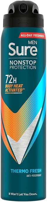 Sure Men Thermo Fresh Antiperspirant 72H Deodorant Spray Alcohol-Free 250ml view 2