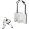 Master Lock 9140EURDLF Key Padlock in Aluminium with Medium Shackle, Grey, 4 x 7.6 x 1.3 cm