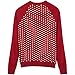 Blueberry Pet Reindeer Dog Owner Sweater in Tango Red & Blue, Large, Matching Holiday Dog Sweater Available Separately