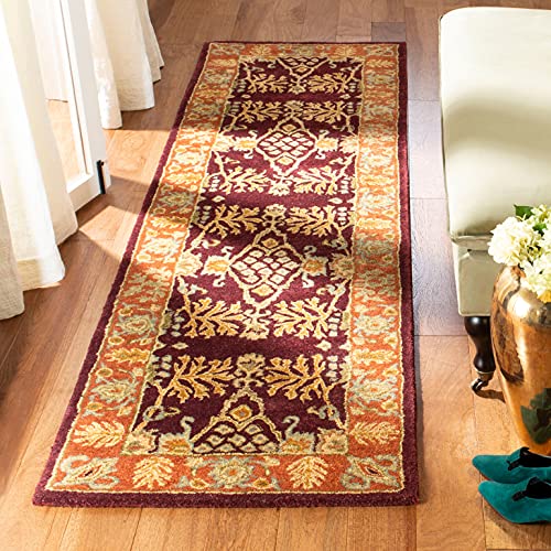 SAFAVIEH Bergama Collection 2'3" x 8' Red / Rust BRG190C Handmade Traditional O…