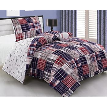 Amazon.com: Navy, Teal, Light Green Boys Twin Comforter