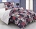 Grand Linen 2 Piece Plaid Red, White and Blue Window Curtain Set (Matches Our Baseball Sports Theme Bedding)