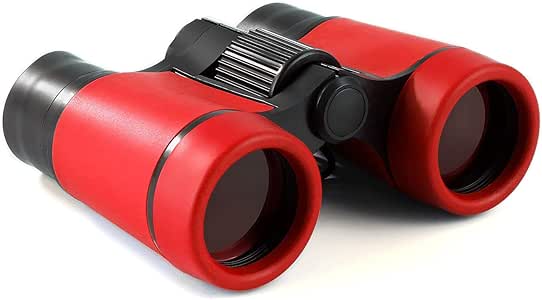red binoculars