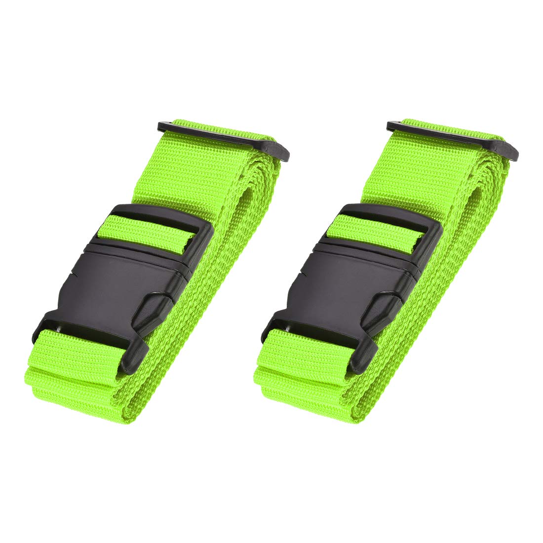 sourcing map Luggage Straps Suitcase Belts with Buckle Label, 2Mx5cm Adjustable PP Travel Bag Packing Accessories, Light Green 2Pcs