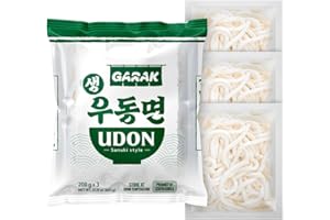 GARAK 3-Minute Sanuki Udon Noodles (3-Pack) | Thick & Chewy Japanese-Style Noodles for Quick Stir-Fry & Meals | No Soup Base Included (21.15oz)