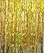 GOER 3.2 ft x 9.8 ft Metallic Tinsel Foil Fringe Curtains for Party Photo Backdrop Wedding Decor (1 Pack,Shiny Gold)