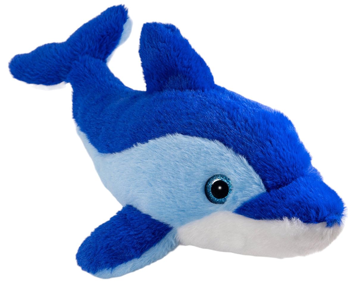 Carl Dick dolphin blue with glitter eyes, cuddly toy, soft toy, 17.5 inches, 44cm 3580 โ image 1
