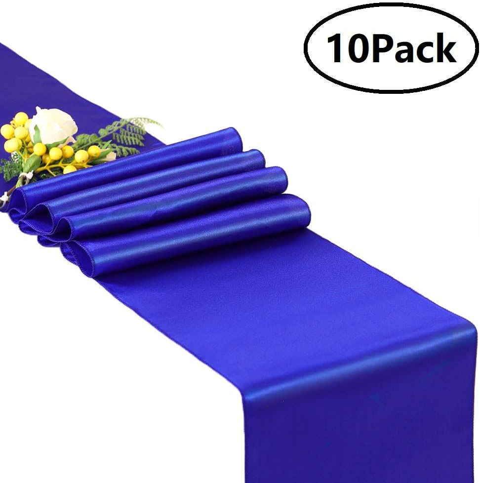 GFCC Pack of 10 Gold Satin Table Runner 12 x 108 Inches for Wedding Party Events Decoration: Home & Kitchen