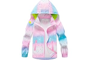 HZXVic Toddler Boys Raincoat Waterproof,Lightweight Kids Rain Poncho Jacket Windbreaker Outwear Coat