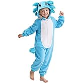 Gorkonpy Axolotl Costume Kids Girls Animal Onesie Pajamas Halloween Party Dress Up