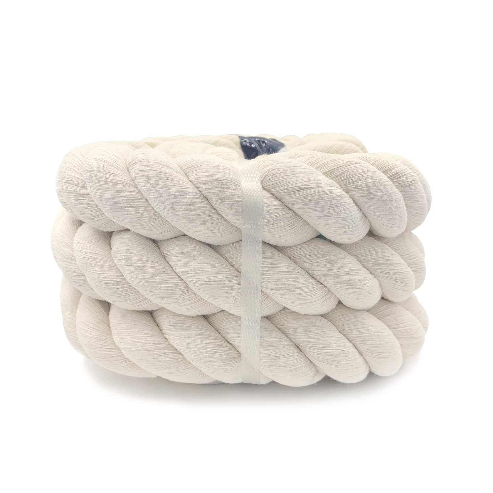 Thick Rope 30mm Decking Rope White String Macrame Rope Soft Cotton Rope for Garden Macrame Plant Hanger Heavy Duty Rope Beige 2M — image 1