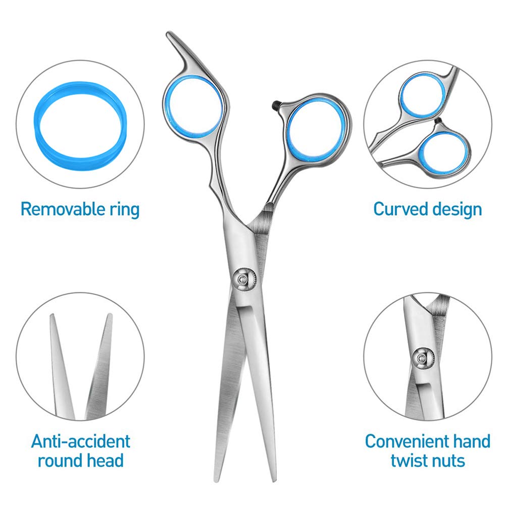 Professional Hair Cutting Scissors Set, Professional Haircut Scissors Kit with Cutting Scissors,Thinning Scissors, Hairdressing Shears Set for Barber, Salon, Home(9pcs): Home Improvement