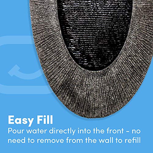 Oval, Indoor/Outdoor Wall Fountain 23" x 12" | Handcrafted Natural Stone Look with LED Lights, Adjustable Speed, Calming Waterfall Sounds | Made with Polyresin Material (Charcoal) - Thumbnail 2