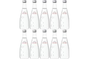 Evian Natural Spring Water, 11.2oz Glass Bottle (Pack of 10, Total of 112 Oz)
